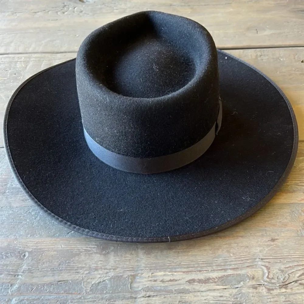 Free People Black Rancher Felt Hat M